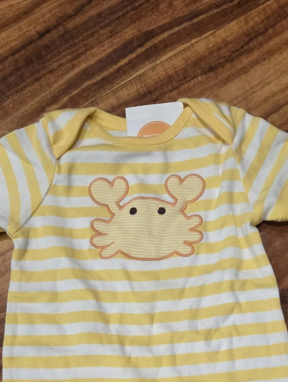Gymboree NWT 6-12 Months Yellow Striped Crab Romper and Leggings